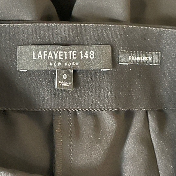 LAFAYETTE 148 NEW YORK ESSENTIAL Gramercy Black Stretch Pintuck Pant {$598} Sz 0 - Picture 7 of 9